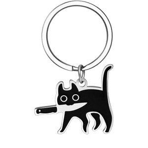 Divertido Llavero de Gato Negro de Dibujos Animados, Colgante de Aleación de Zinc, Regalo - Product Image 5