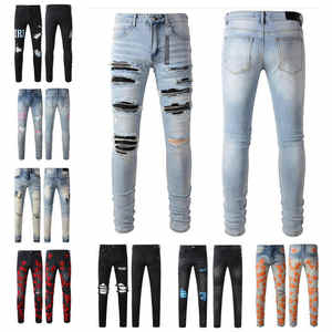 2025 Melhor Venda Amirys Calças Masculinas Motociclista Jeans Bordado Algodão Moda Tendência Homens Calças Finas Unisex Casual Jeans - Product Image 4