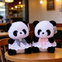 Peluche Panda Géant Créatif avec Chapeau, Rembourrage Coton PP, 31-50cm, Design Jupe Mignonne, Style Machine à Pinces, Unisexe, Âges 8-13