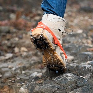 Crampons de randonnée à 12 dents en acier au manganèse orange, pointes antidérapantes pour la randonnée, équipement de survie en plein air - Product Image 4