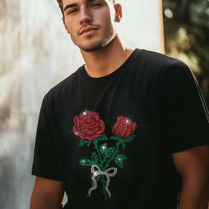 Strass Termoadesivi Solidi Impermeabili, <span class=keywords><strong>Pietre</strong></span> di Cristallo Trasparenti a Forma di Fiocco Rosa <span class=keywords><strong>per</strong></span> Abbigliamento Casual e Accessori <span class=keywords><strong>per</strong></span> Cucito di Borse - Product Image 5