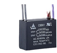 Condensateur CBB61 450 Vca pour moteur, boîtier d'origine, terminal à film, type de conditionnement KAY FAN Class