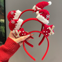 Serre-tête Kujie de Noël, mignon et exquis, en tissu uni, 18x20cm, accessoires de cheveux pour filles et femmes, ambiance festive