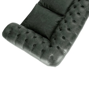 โซฟาเชสเตอร์ฟิลด์สไตล์วินเทจ 3 ที่นั่ง หนังแท้ ตกแต่งกระดุมหรูหรา เฟอร์นิเจอร์ห้องนั่งเล่นสุดหรู ดีไซน์สง่างามเหนือกาลเวลา - Product Image 4