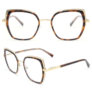 <span class=keywords><strong>AM003</strong></span> Lunettes de vue mode pour femmes Offre Spéciale Monture optique en métal acétate rose or bleu massif Face diamantée Stock prêt pour la lecture - Product Image 4