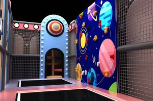 Ensemble de jeu souple blanc et pastel en matériau écologique Équipement de cabane de jeu intérieur avec fosses à balles/jeu de projecteur interactif/parc de trampoline - Product Image 6