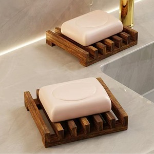 Bandeja de madera para jabón, rectangular, con drenaje, para lavabo de baño - Product Image 3