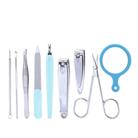 Kit de manucure en forme de apple, soins ongulaires portables de qualité supérieure, pack de 9 pièces, OEM