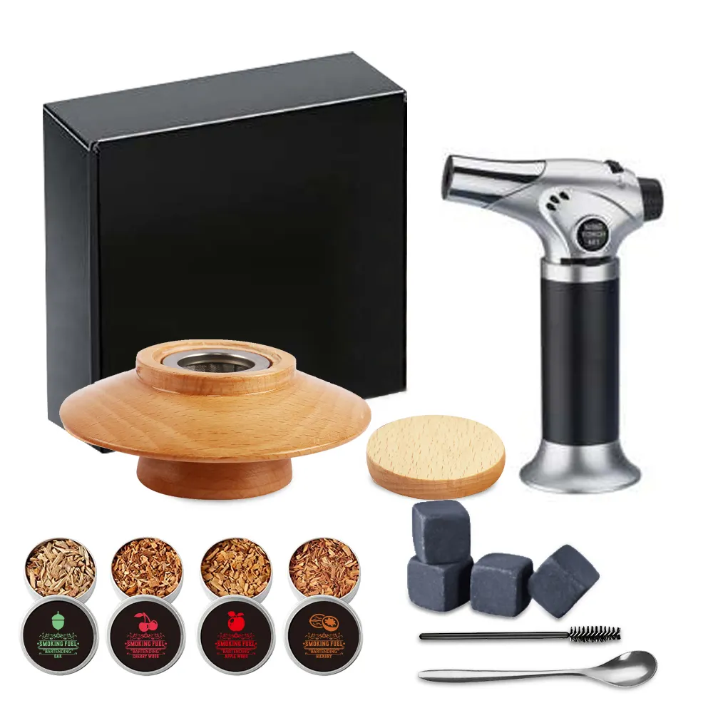 2022 4 Flavors Old Fashioned Drink Smoker Kit Whiskey Cocktail Smoker Kit Cocktail Smoker Kit with Wood Chips with Accessories