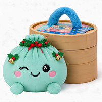 Peluche Squishy Noël en forme de pain, boîte surprise, en polyester doux et coton PP, cadeau animal en peluche