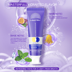 Dentifrice à la menthe fraîche et à l'hydroxyapatite, renforce l'émail, faible teneur en fluorure, avec pâte violette blanchissante et billes <span class=keywords><strong>de</strong></span> blanchiment - Product Image 2