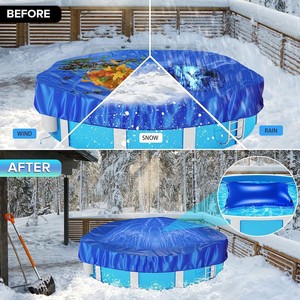 Inflatable Pool Pillow 120x240cm 120x450cm Blue Floating Mat For Outdoor Swimming Pool Cover With Rope Set - Product Image 4