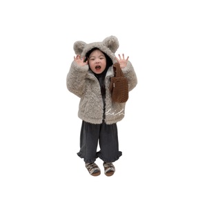 Girls Autumn Winter Two Piece <b>Pants</b> Korean Style Casual Fleece <b>Lined</b> Warm Loose Fit Solid Color Cotton Woven - Product Image 5