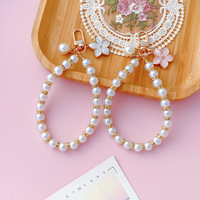 Vente en gros Qianjie Nouveau style Mignon Porte-clés, Pendentif pour coque de téléphone et Breloque de sac à perles, fleurs et papillons 20cm