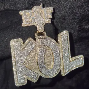 Hiphop Moissanite Letter Pendant 925 Sterling Silver Fully Iced Out Custom Moissanite Pendant