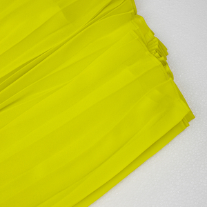 Combinaison Élégante Femme Jaune Vif Épaules Dénudées Plissée Manches Cloche avec Bretelles Jambes Larges pour Soirée - Product Image 6
