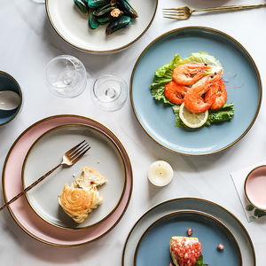 Assiette Plate en porcelaine <span class=keywords><strong>de</strong></span> 10 pouces, série Dumb Phnom Penh, costume pour collations fruits riz nouille salade Condiments, plats d'accompagnement Style nordique - Product Image 5