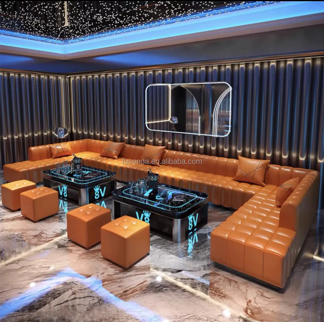Modern night club KTV sectional booth seat hookah sofa