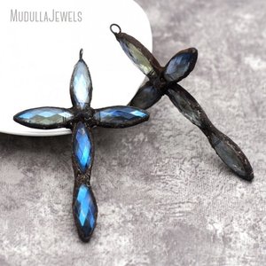 PM28600 <span class=keywords><strong>azul</strong></span> soldado AB Briolette gota Cruz bohemio metalistería <span class=keywords><strong>Aurora</strong></span> Boreali cristal colgante moda colgantes encantos - Product Image 5