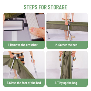 Faltbares, Tragbares Campingbett, Leichtes Einzel-Feldbett, 600D, Inklusive Tragetasche, Feldbett für Campingzelt und Urlaub - Product Image 3