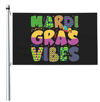 Bandera de Mardi Gras de Fábrica 3x5 pies, Bandera de Feliz Carnaval para Fiesta de Mascaradas y Martes Grueso, Decoración para Jardín, Patio, Interiores y Exteriores