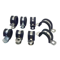 Colliers de serrage industriels robustes en acier galvanisé avec revêtement en caoutchouc, pour flexibles hydrauliques, avec fixation amortie en EPDM et plaqué zinc