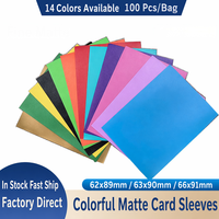 Fundas Mate para Tarjetas, 100 Unidades, Tamaño Estándar 66x91mm, Protector de Tarjetas Coleccionables de PP para Pokémon YuGiOh TCG, 14 Colores, Venta al por Mayor