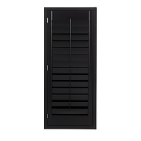 Volets en PVC noir de style australien Obturateur en bois massif Volet à persienne réglable avec cadre