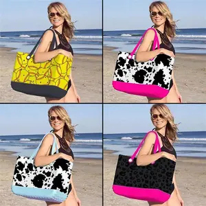 2023 Hot Factory Wholesale Beach Waterproof Handbags Custom Logo Large Eva Silicone Tote Baseball Cheetah Leopard Bogg Beach Bag
