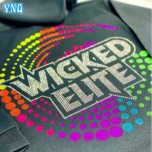 デザイナーロゴCheer Bling Hotfixカスタムラインストーン熱伝達デザインTシャツにアイロン - Product Image 1