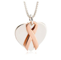 Pendentif en acier inoxydable avec Logo coloré, mot spirituel estampé, personnalisé, Courage, survivre au Cancer du sein, cœur
