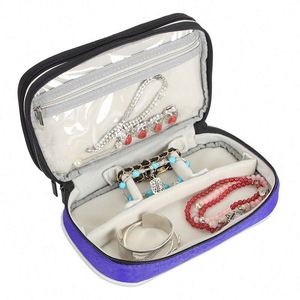 BSCI factory Portable Travel Jewelry <b>Box</b> Necklace Earrings Rings Bracelet Organizer Display Carrying Case - Product Image 5