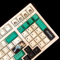 Keyboard Mekanis Gambar Demon Slayer 131 Tombol PBT Dye Sublimasi Cherry High untuk 61 63 64 68 75 84 87 98 104 108 Tombol