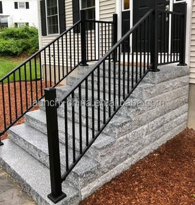 手すり手すりバルコニーと階段用カスタマイズデザインアルミニウムと亜鉛メッキ鋼錬鉄製階段ステップ手すり - Product Image 1