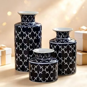 Jarrón <span class=keywords><strong>de</strong></span> Cerámica Pintado a Mano en Azul y Blanco, Estilo Retro <span class=keywords><strong>de</strong></span> Jingdezhen, Decoración para el Hogar <span class=keywords><strong>de</strong></span> Lujo Discreto - Product Image 2