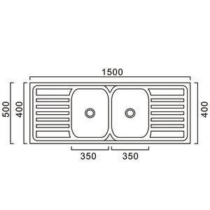 <span class=keywords><strong>Fregadero</strong></span> Doble Moderno con Grifo de Cocina Pulido de Acero Inoxidable <span class=keywords><strong>Teka</strong></span> España Diseño Gráfico de Cocina Personalizado 150cm Cartón Estándar - Product Image 2