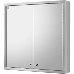 100 % 304 edelstahl Wandschrank wandmontierter Speicher Schrank Doppelspiegel Tür