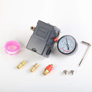Conjunto de interruptor de presión para compresor de aire FBANG, 12 piezas, mango horizontal con regulador y manómetro para sistemas neumáticos - Product Image 3