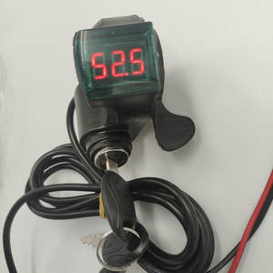 Accélérateur à doigt/<span class=keywords><strong>pouce</strong></span> 12-100v + Affichage numérique + Verrouillage/clé pour pièces <span class=keywords><strong>de</strong></span> vélo électrique, scooter, VTT, tricycle, voltmètre <span class=keywords><strong>de</strong></span> batterie - Product Image 2