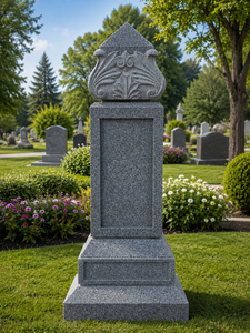 Leaf <b>Top</b> Obelisk cremation memorial Tombstone Monument for Cemetery European Traditional Style Stone Statue - Product Image 1