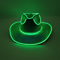Cappello da Cowgirl Personalizzato con Luci LED Colorate, Portatile, in Plastica, per Adulti, per Capodanno, Compleanni, Feste di Laurea, Bar, Costumi Cosplay