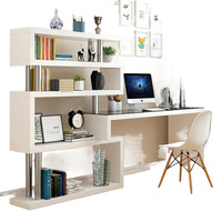 Bureau d'angle ergonomique moderne avec étagère en MDF, montage facile pour petit espace de bureau ou usage domestique