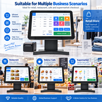 Systèmes de point de vente (PDV) à écran tactile unique de 15 pouces, vente en gros directe d'usine, caisse enregistreuse de bureau Windows pour comptoir de facturation et restaurant