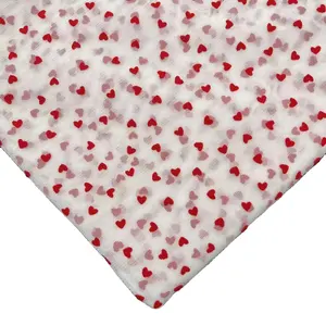 3D trái tim màu đỏ đổ xô lưới ren với vải phong cách mới giá thấp hơn trắng đen 100% polyester buổi tối ăn mặc làm ren vải