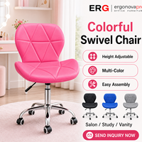 Chaise pivotante réglable en hauteur en similicuir coloré avec rotation à 360 degrés pour salon, hôtel, école, maison, bureau