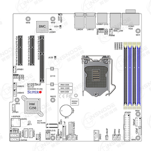 MBD-X12STH-F เมนบอร์ดเซิร์ฟเวอร์ซ็อกเก็ตเดี่ยว LGA-1200 สำหรับอินเทล C256 Xeon E-230 <span class=keywords><strong>Pentium</strong></span> Micro ATX COM เมนบอร์ดพีซีอุตสาหกรรม - Product Image 2
