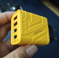 Cargador de Pared de Carga Rápida de 120W al por Mayor con 4 Puertos y Cable 4 en 1, Enchufe EU US UK, Carga Súper Rápida para Celulares USB con Set