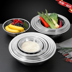Panier <span class=keywords><strong>de</strong></span> drainage perforé en acier inoxydable avec bac <span class=keywords><strong>de</strong></span> trop-plein épaissi, <span class=keywords><strong>un</strong></span> évier <span class=keywords><strong>de</strong></span> <span class=keywords><strong>cuisine</strong></span> polyvalent pour laver les légumes et les tamiser - Product Image 5