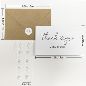 Cảm ơn bạn thẻ với phong bì, giấy kraft nâu, 18 gói, 4x6, trống bên trong - Product Image 3