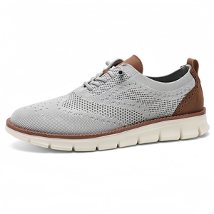 Nuove <span class=keywords><strong>Scarpe</strong></span> Casual da Uomo in Tessuto Fly Woven, Mocassini Intagliati, Calzature <span class=keywords><strong>Eleganti</strong></span> per il Pendolarismo - Product Image 5